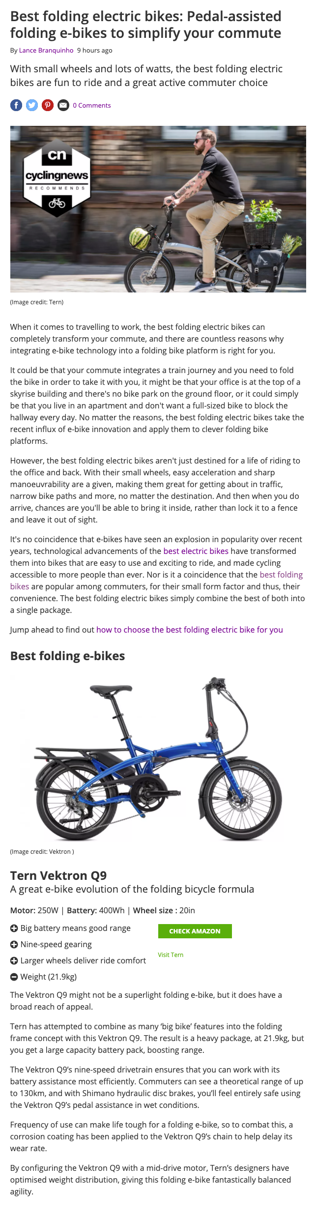 Best folding electric bikes - Pedal-assisted folding e-bikes to simplify your commute - CyclingNews