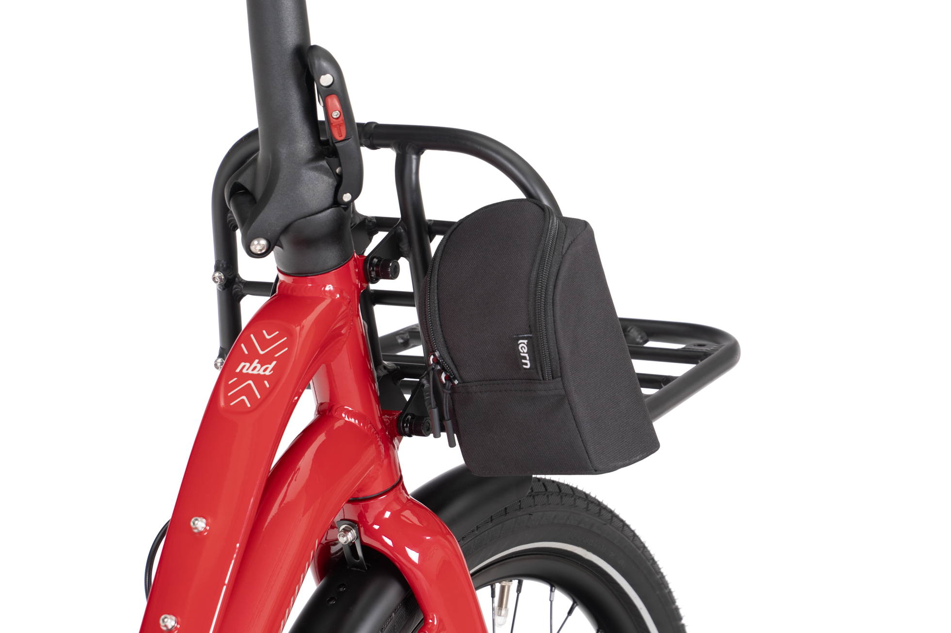 RidePouch mounted on a Tern front rack
