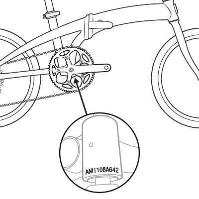 The frame number on a Tern Bike