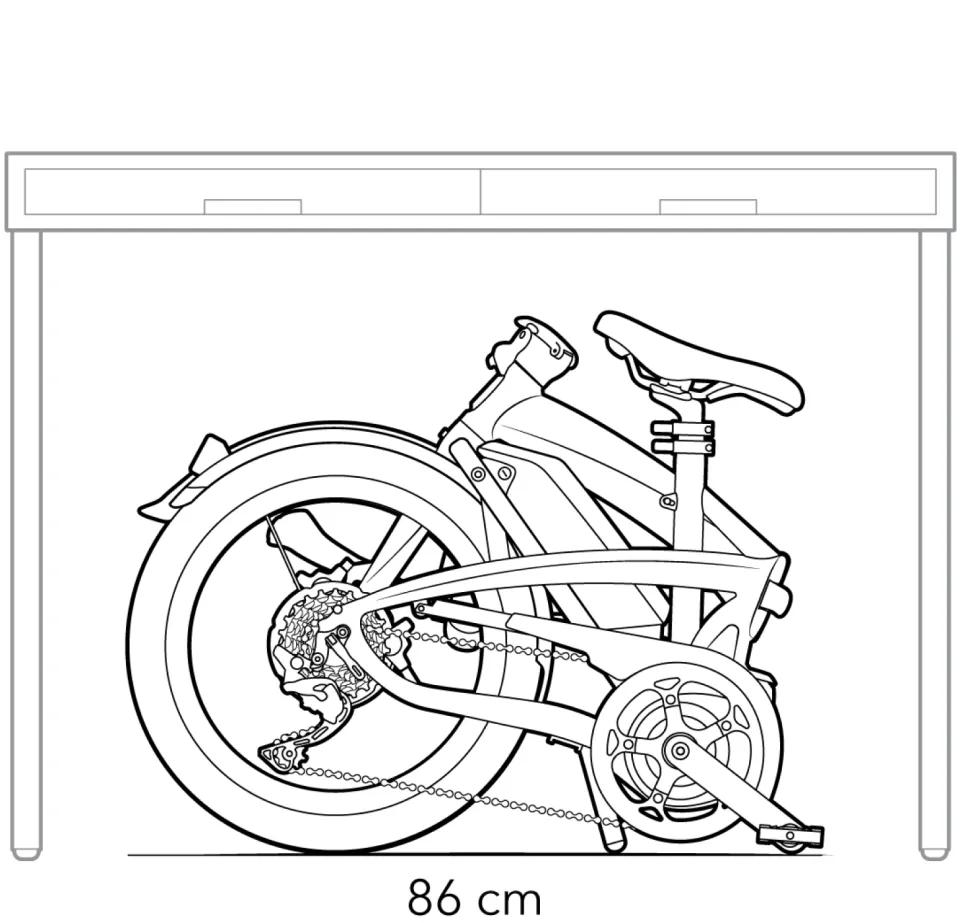 Illustration shows the Vektron fits under a desk