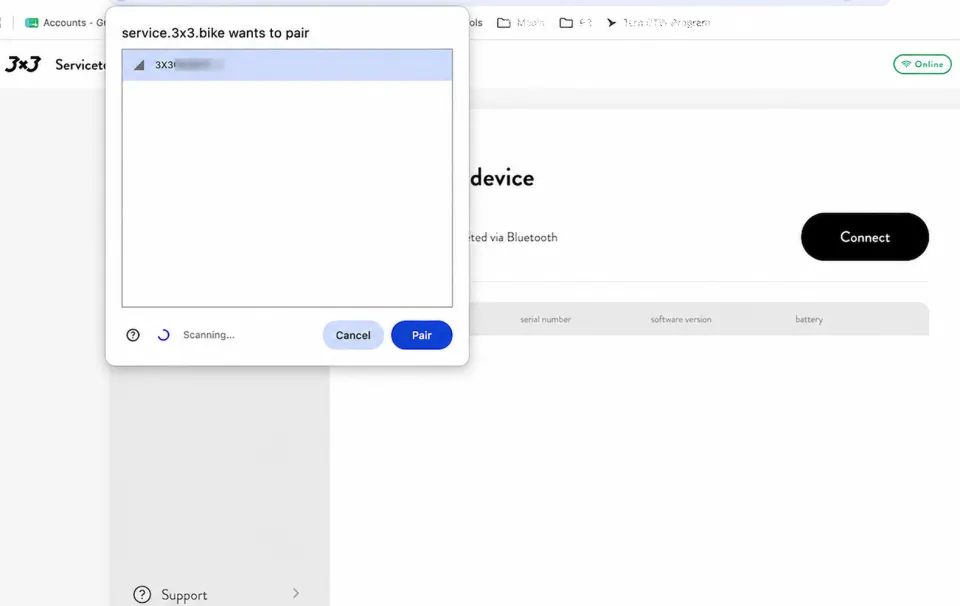 3x3 Bluetooth connection