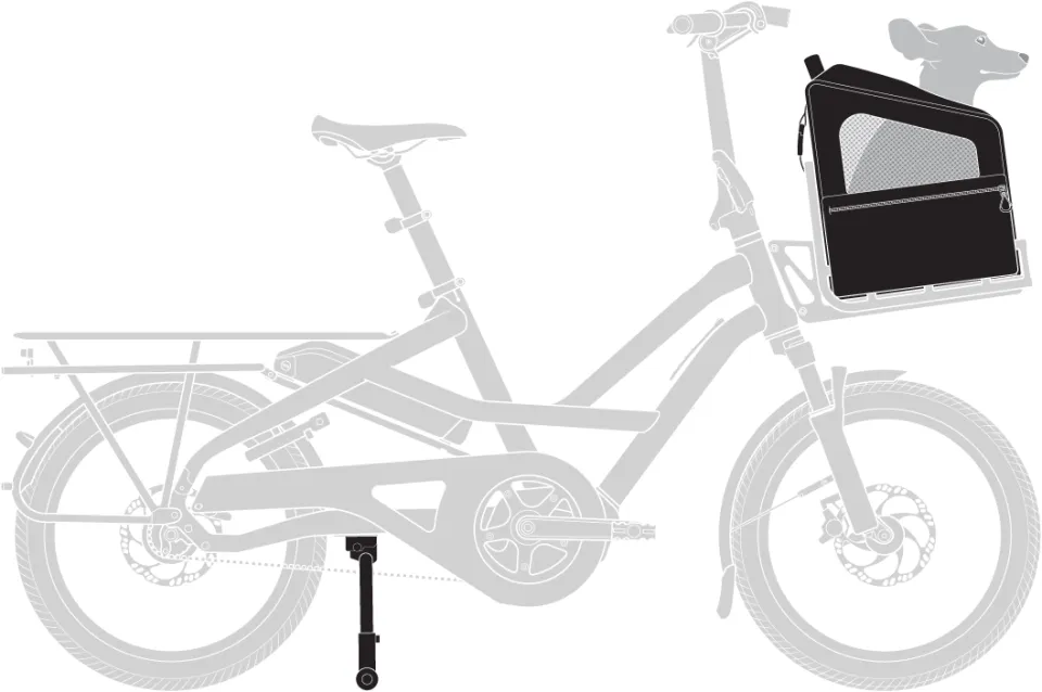 ruffhouse front rack pet carier for tern cargo bikes