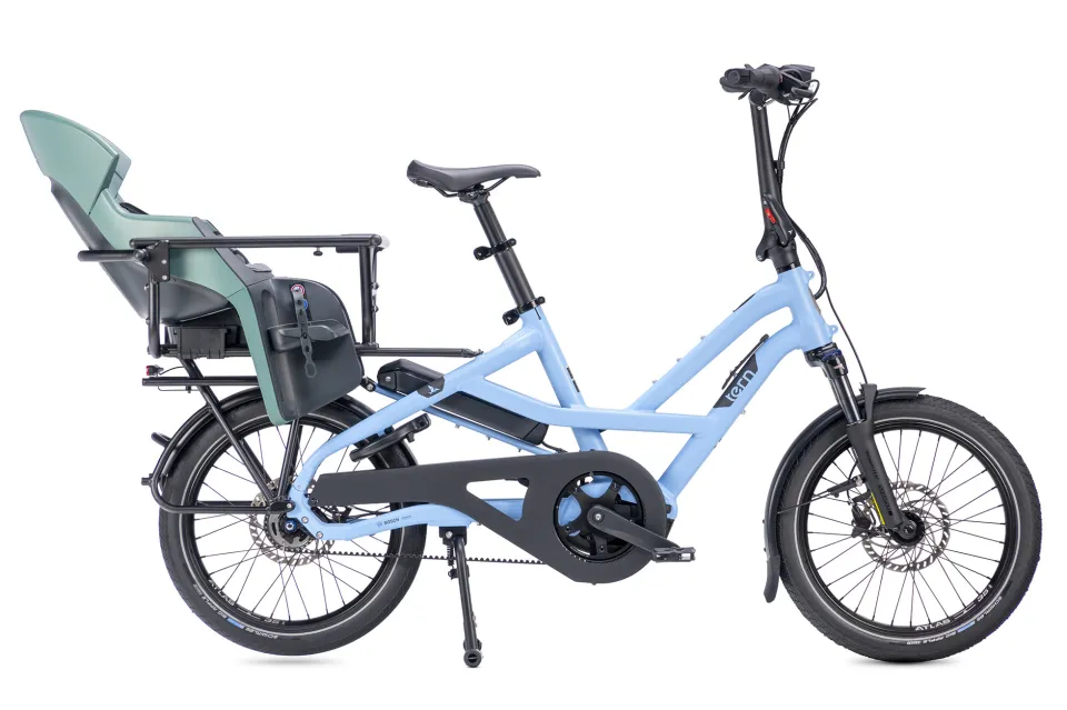 tern hsd cargo bike with clubhouse mini gen 2 passenger bar and reclining child seat